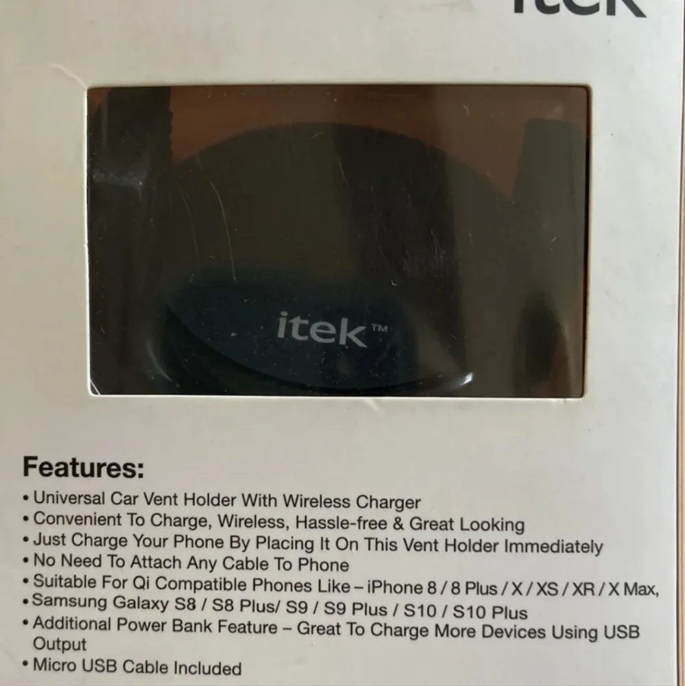 - Itek Wireless Charger Car Vent Phone Holder